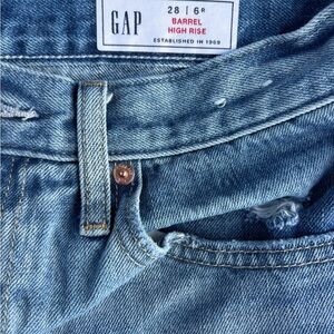 GAP Light Blue High-Rise Barrel Jeans